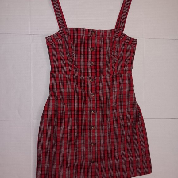 HOLLISTER  PLAID OVERALL DRESS - Picture 1 of 11